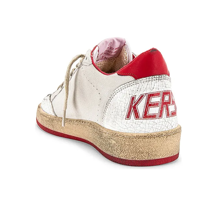 Golden Goose Ball Star Low Top Stylish Skateboarding Shoes Women's White Distressed Style-3
