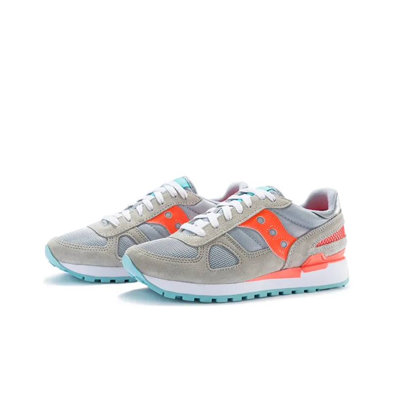 Saucony Shadow Original Anti Slip And Wear Resistant Lightweight Low Top Running Shoes Women's Gray Orange-2