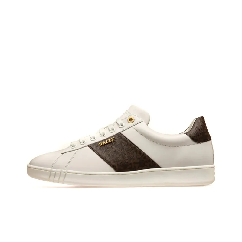 BALLY Low Top Skateboard Shoes Men White-0
