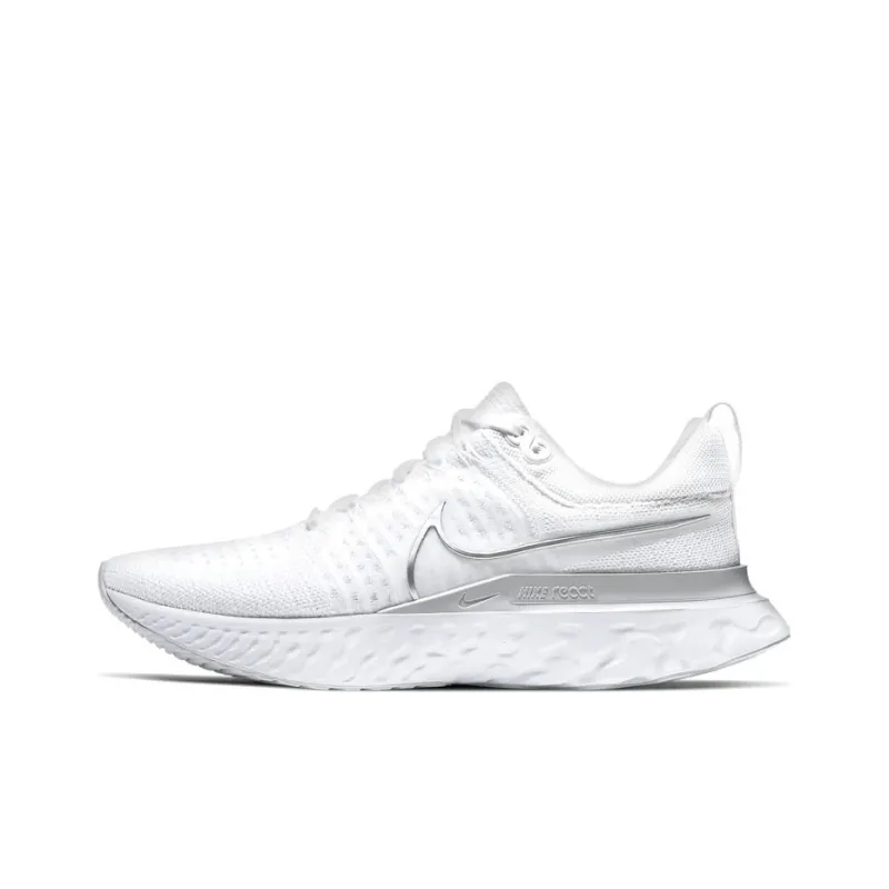 Nike React Infinity Run Flyknit 2 White Metallic Silver Women's-0