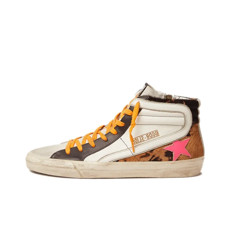 Golden Goose Slide Stylish Skateboarding Shoes Men's Beige Brown-0