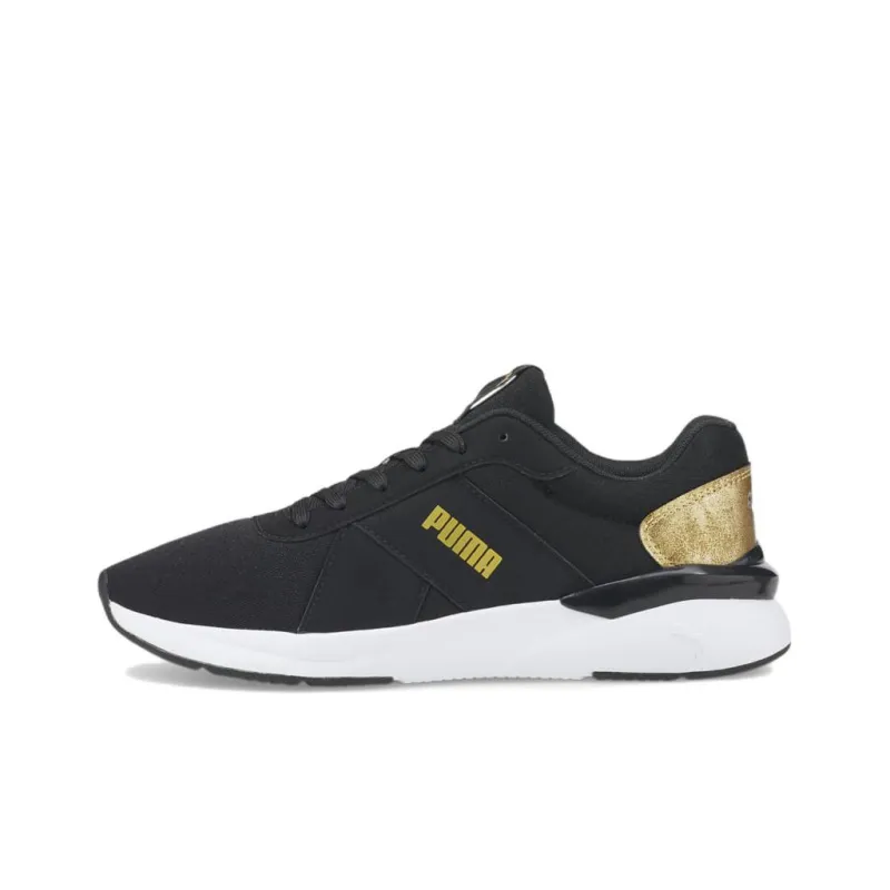 PUMA Rose Raw Metallics W Running Shoes Women's Low-Top Black/Gold/White-0