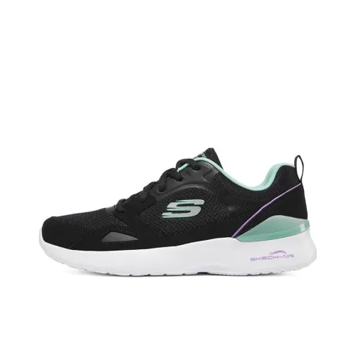 Skechers SKECH-AIR Running Shoes Women's Low-Top Black/Mint Green