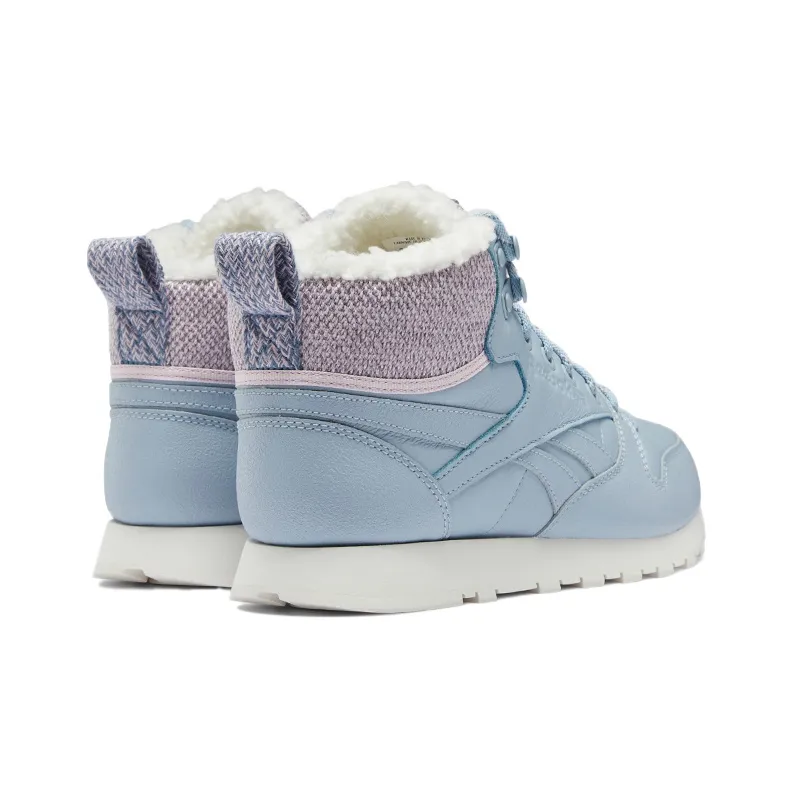 Reebok Classic Leather Running Shoes Women's High-Top Cerulean-3