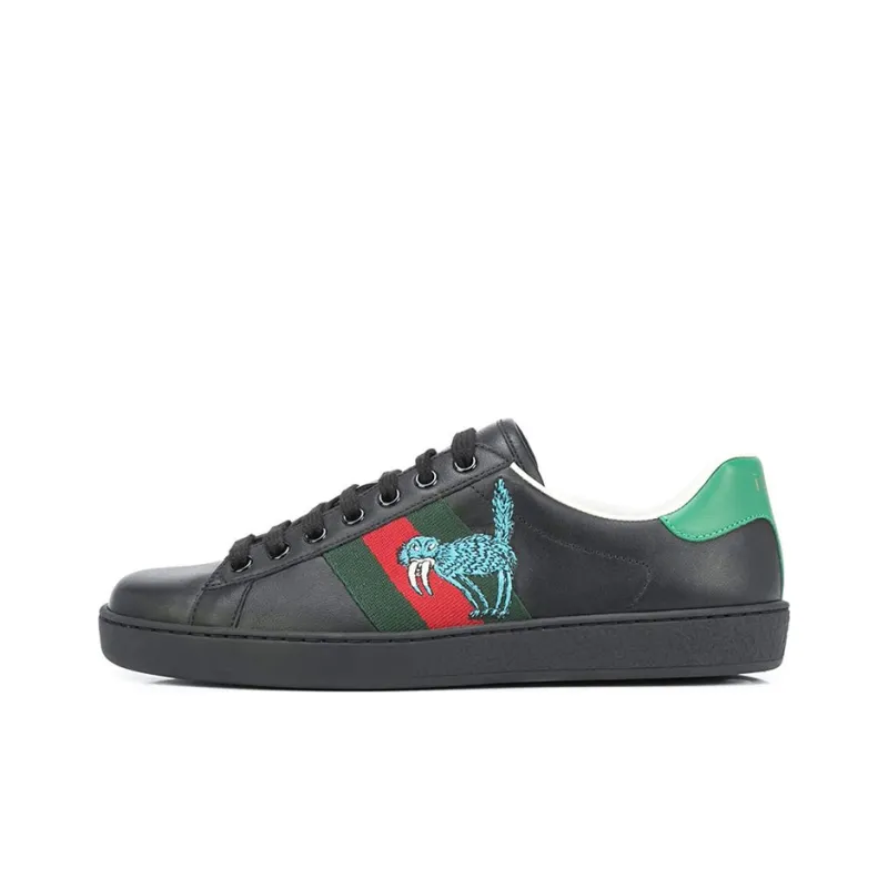 GUCCI ACE Stylish Skateboarding Shoes Men's Black-0