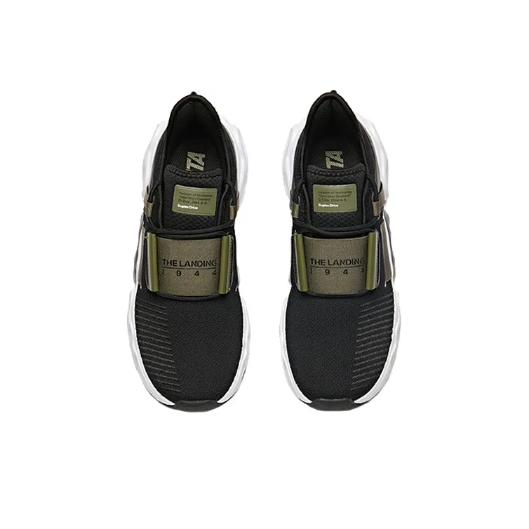 Anta Coverage Cushioning Anti-Slip And Wear-Resistant Low-Top Running Shoes Men's Black Green-3