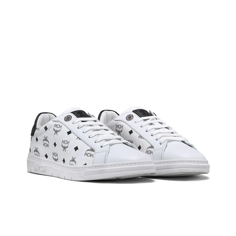 MCM Low Top Stylish Skateboarding Shoes Women's White-2