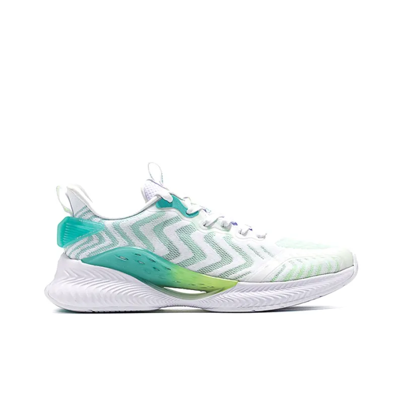 XTEP Qing Feng 4.0 Cushioning Anti Slip And Wear Resistant Low Top Running Shoes Men's White Green-1