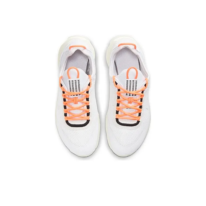 Nike React Live Anti-Slip And Wear-Resistant Breathable Low-Top Running Shoes GS White Orange-3