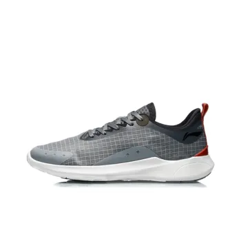 LiNing Effortless Cushioned Anti Slip And Wear Resistant Lightweight Low Top Running Shoes Men's Stone Gray