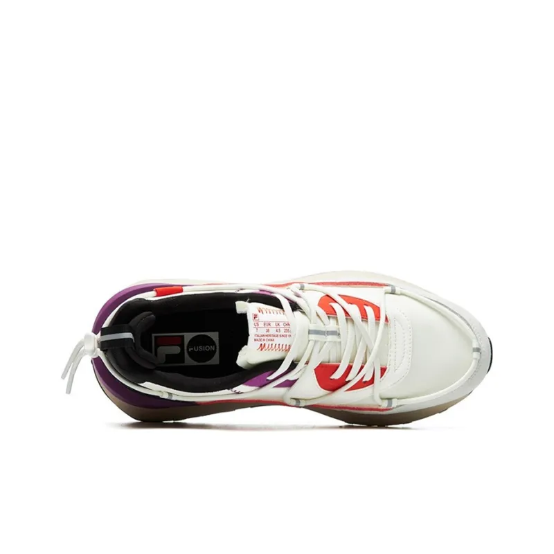 FILA FUSION Jogger DX Running Shoes Women's Low Top Snow/Orange Purple-3