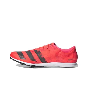 Adidas Distancestar Spikes Cushioning Wear Resistant Running Shoes Men's Red Black