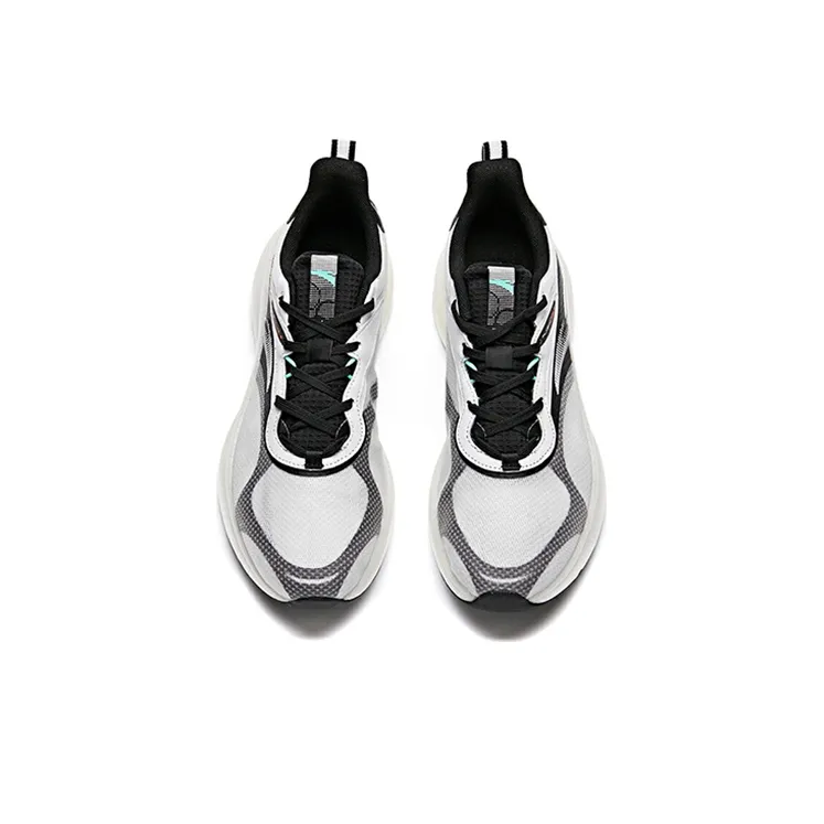 Anta Running Collection Cushioning Anti-Slip And Wear-Resistant Low-Top Running Shoes Men's Black White-2