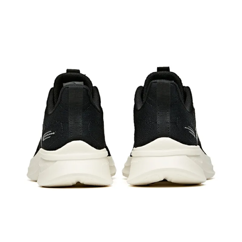 Anta Cushioning Anti Slip And Wear Resistant Low Top Running Shoes Men's Black White-3