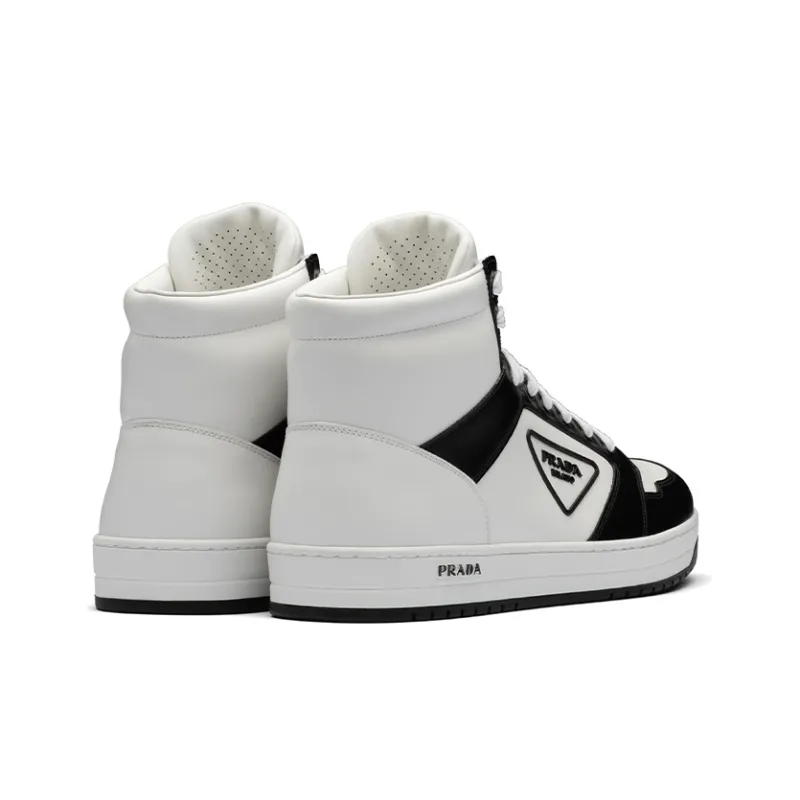 PRADA District High White Black White Leather-2