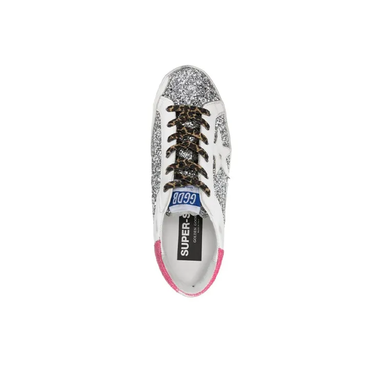 Golden Goose Super Star Stylish Skateboarding Shoes Women's White Silver Pink-4
