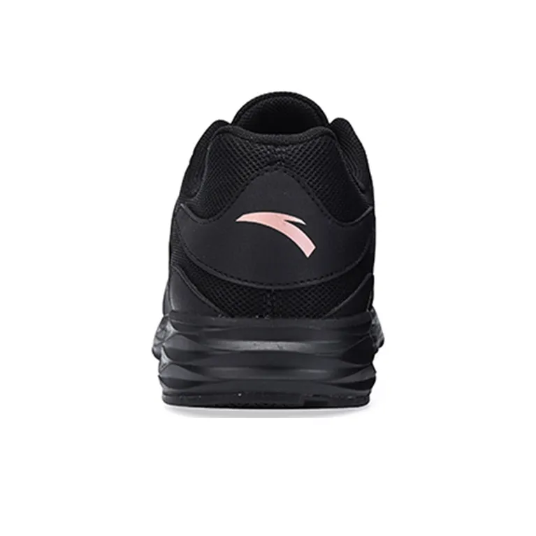 Anta Cushioned Slip Resistant Abrasion Resistant Low Top Casual Running Shoes Women's Black Pink-4
