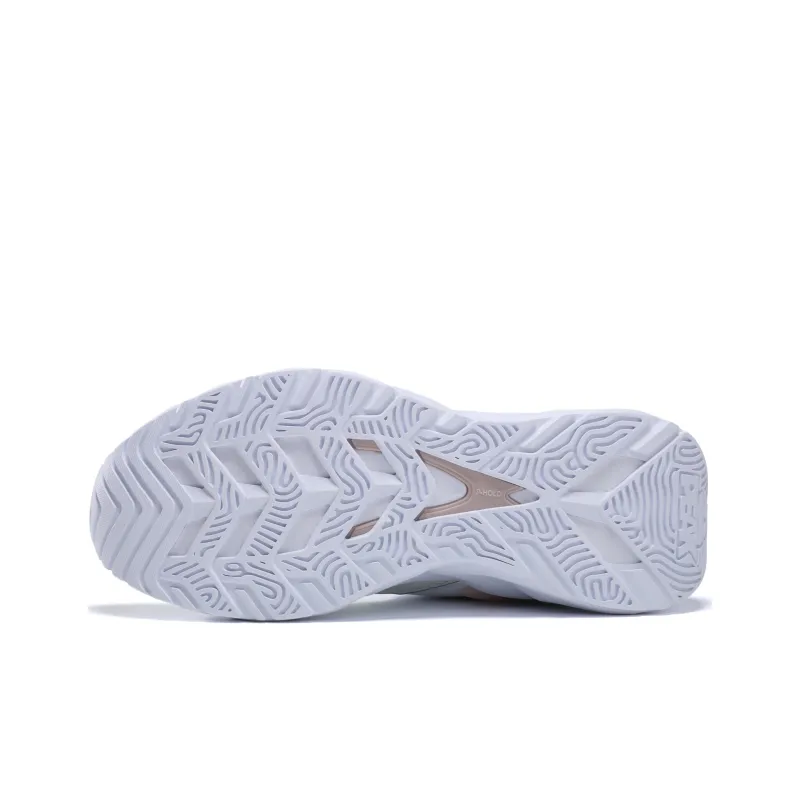PEAK State Pole Thunder Breathable Low Top Running Shoes Women's White Pink-5