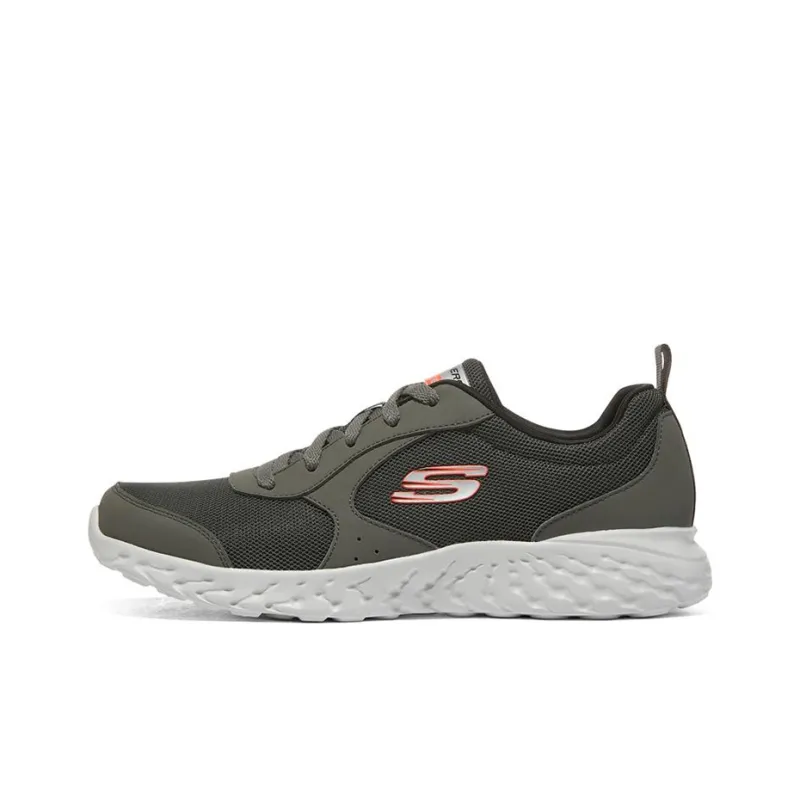 Skechers Cushioning Anti Slip Wear Resistant Breathability Low Top Running Shoes Men's Charcoal Gray-0