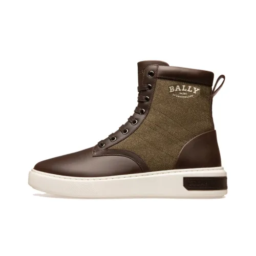 BALLY Skateboard Shoes Men High-Top Ebony Brown