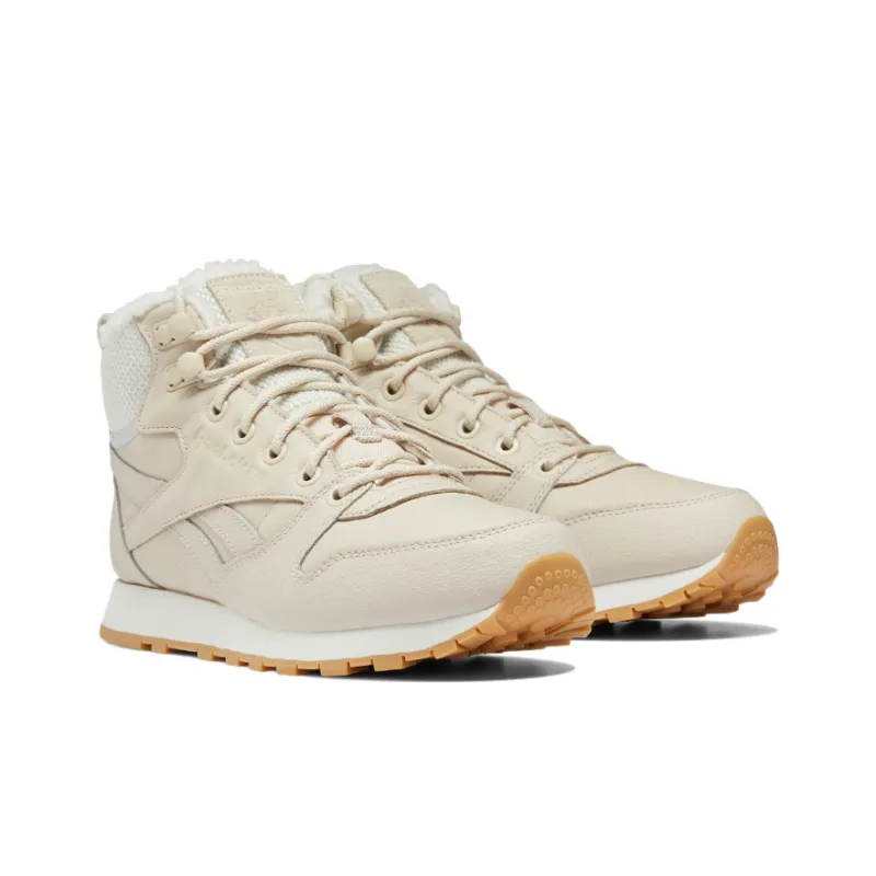 Reebok Classic Leather Running Shoes Women's High-Top Milk Tea Brown-2