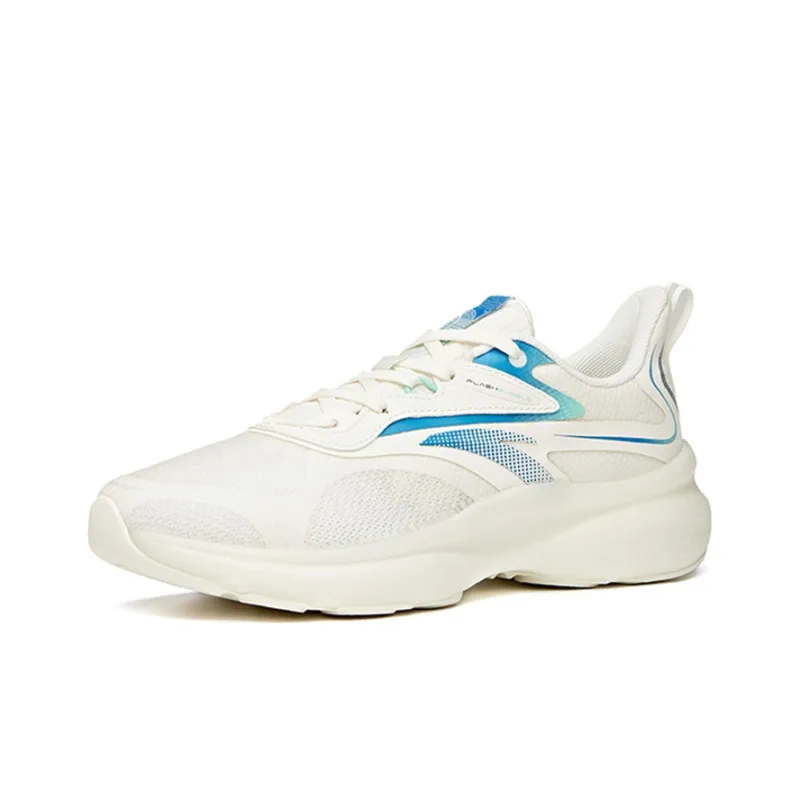 Anta Cushioned Slip-Resistant Abrasion-Resistant Breathable Low-Top Running Shoes Men's White Blue-2