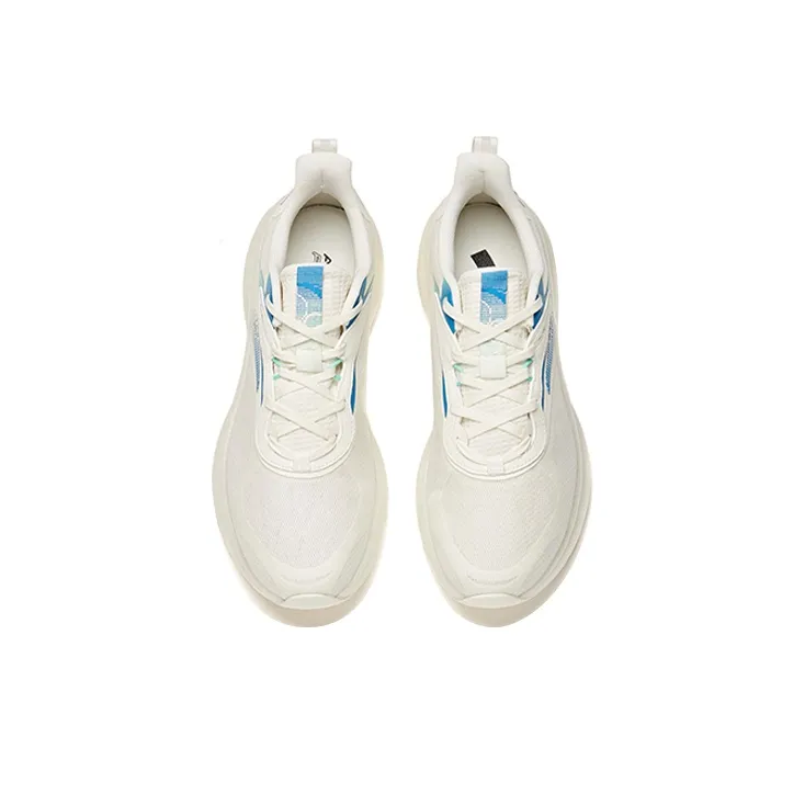 Anta Cushioned Slip-Resistant Abrasion-Resistant Breathable Low-Top Running Shoes Men's White Blue-3