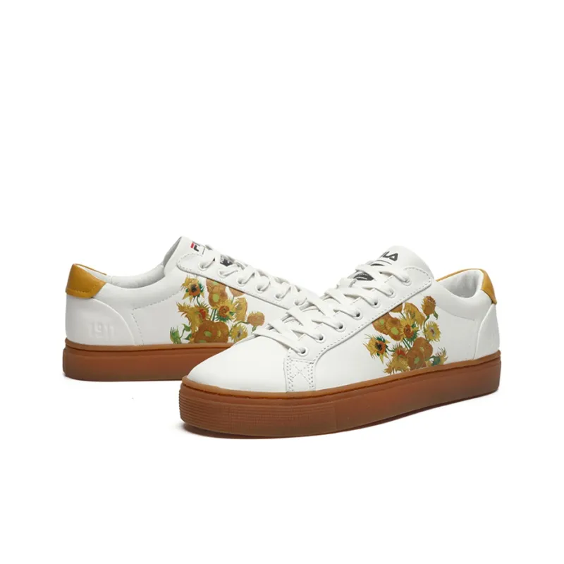 FILA Low Top Sneakers White/Coffee Women's-1