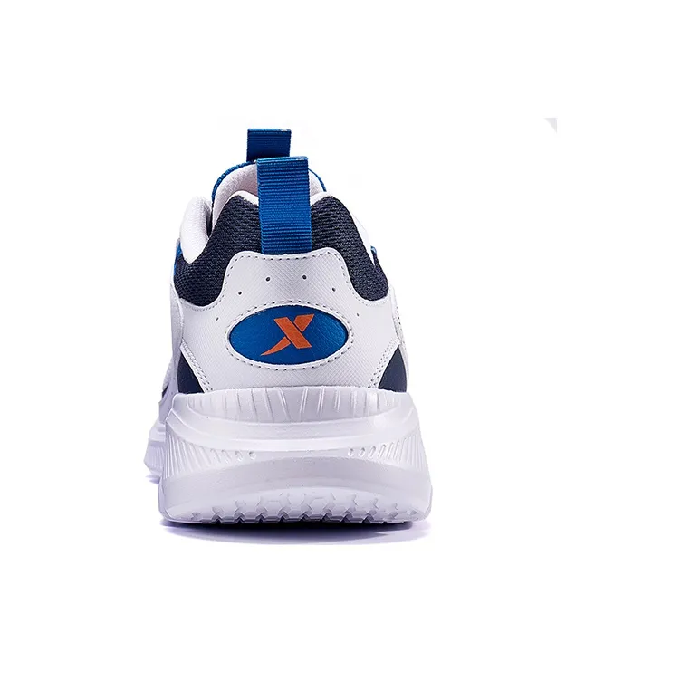 XTEP Cushioned Slip-Resistant Breathable Low-Top Running Shoes Men's White Blue-3