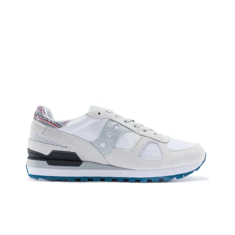 Saucony Shadow Original Slip-Resistant Cushioning Wear-Resistant Breathable Low-Top Running Shoes Men's White Blue-1
