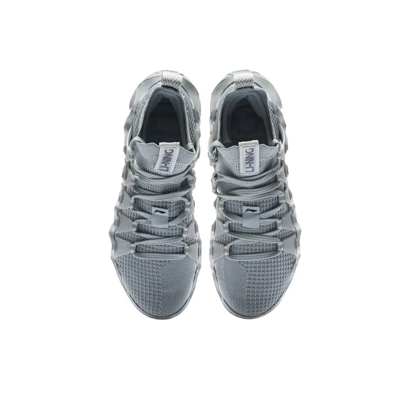 LiNing Phantom Stinger Wear Resistant Slip Resistant Cushioning Breathable Low Top Running Shoes Men's Gray-3