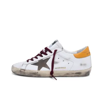 Golden Goose Super Star White Yellow Burgundy Snakeskin Patch