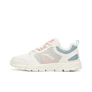 Anta Running Collection Leather Upper Low Top Running Shoes Women's White Green Pink
