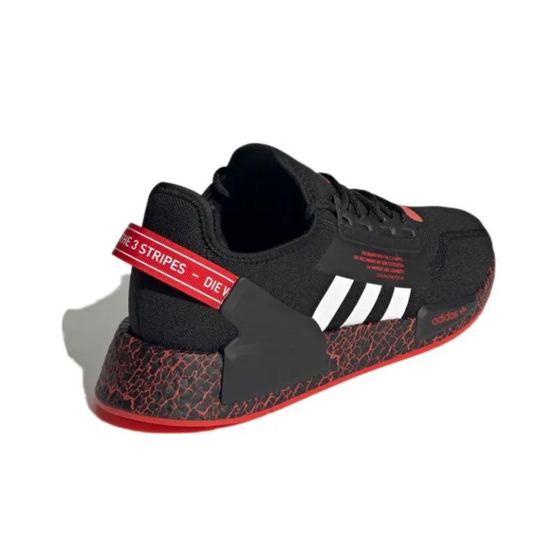 Adidas Originals Nmd R1 V2 Crackled Black Red-3
