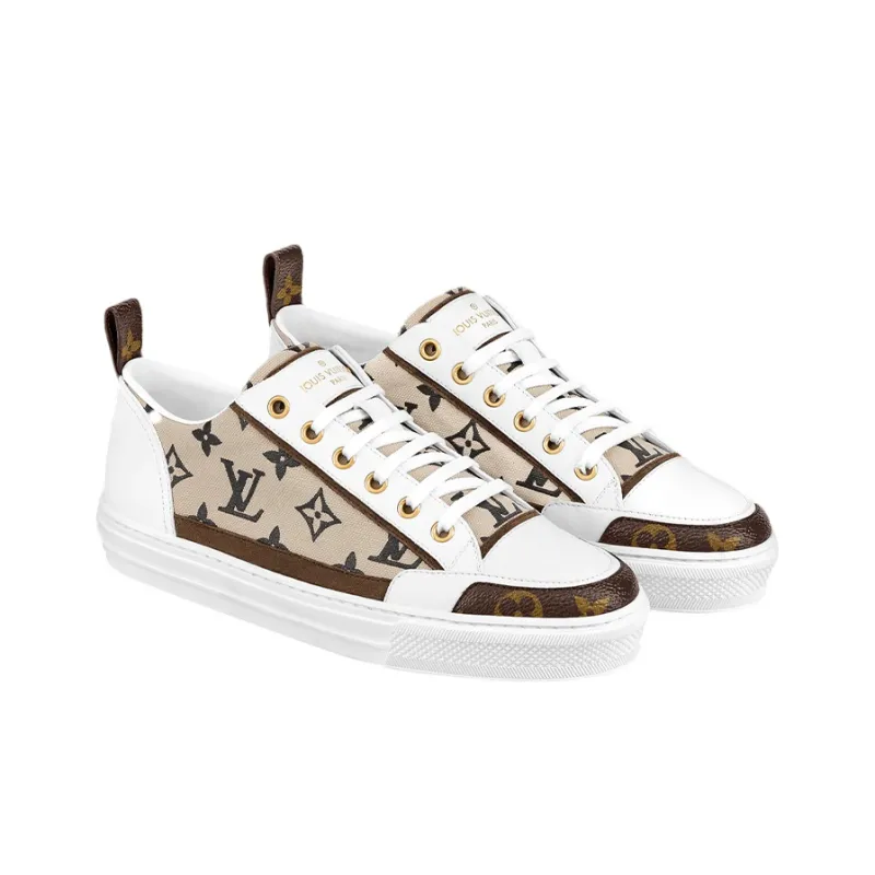 LOUIS VUITTON Stellar Stylish Skateboarding Shoes Women's White Brown-2