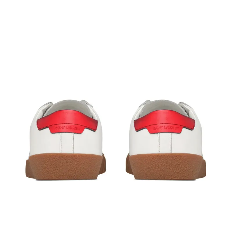 SAINT LAURENT SL/06 Court Low Top Stylish Skateboarding Shoes Women's White Red-4