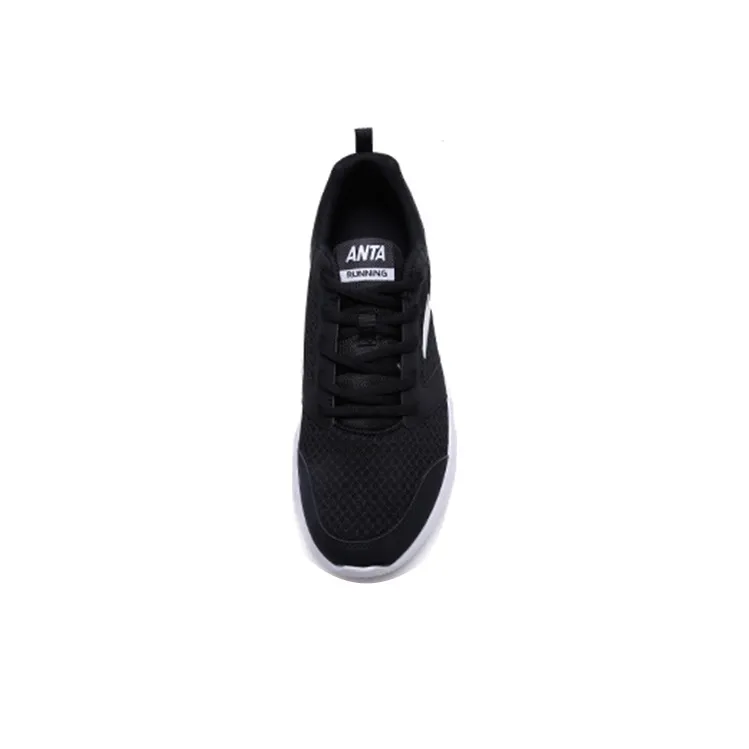Anta Running Collection Cushioning Abrasion Resistant Breathable Low Top Casual Running Shoes Men's Black White-3