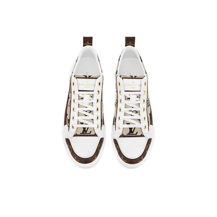 LOUIS VUITTON Stellar Stylish Skateboarding Shoes Women's White Brown-3