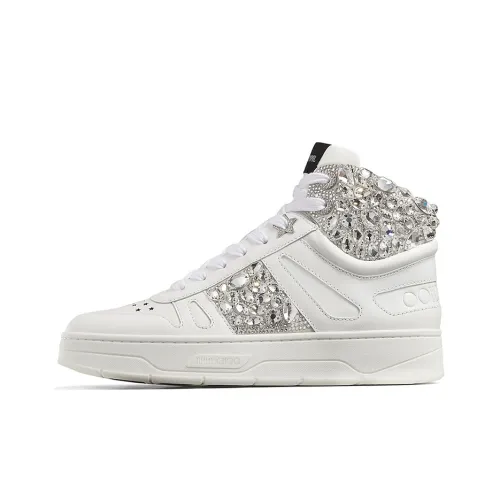 Jimmy Choo Hawaii Skateboard Shoes Women's High-Top White