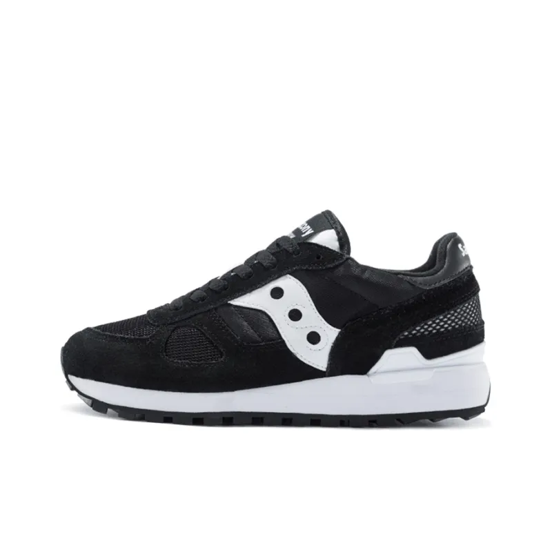 Saucony Shadow Original Cushioning Anti-Slip Wear-Resistant Breathability Low-Top Running Shoes Women's Black White-0