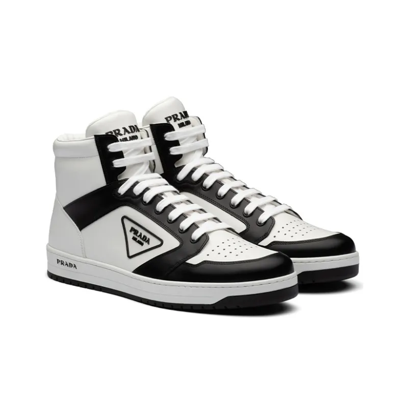 PRADA District High White Black White Leather-1