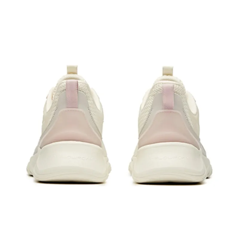 Anta Running Collection Durable Breathable Low-Top Running Shoes Women's Light Beige White-4