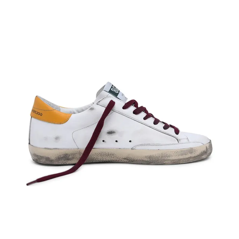 Golden Goose Super-Star White Yellow Burgundy Snakeskin Patch-1