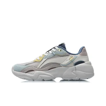 LiNing Low Top Running Shoes Women's Grey Orchid Yellow Classic Casual