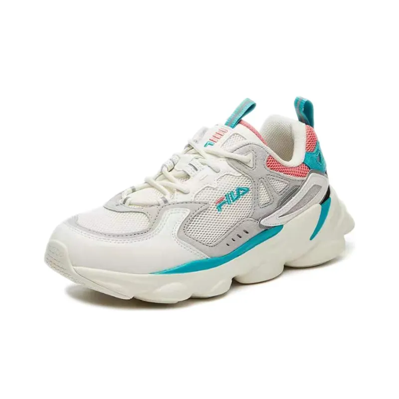 FILA Skipper Cushioning Anti-Slip And Wear-Resistant Low-Top Running Shoes Women's White Blue Orange-1