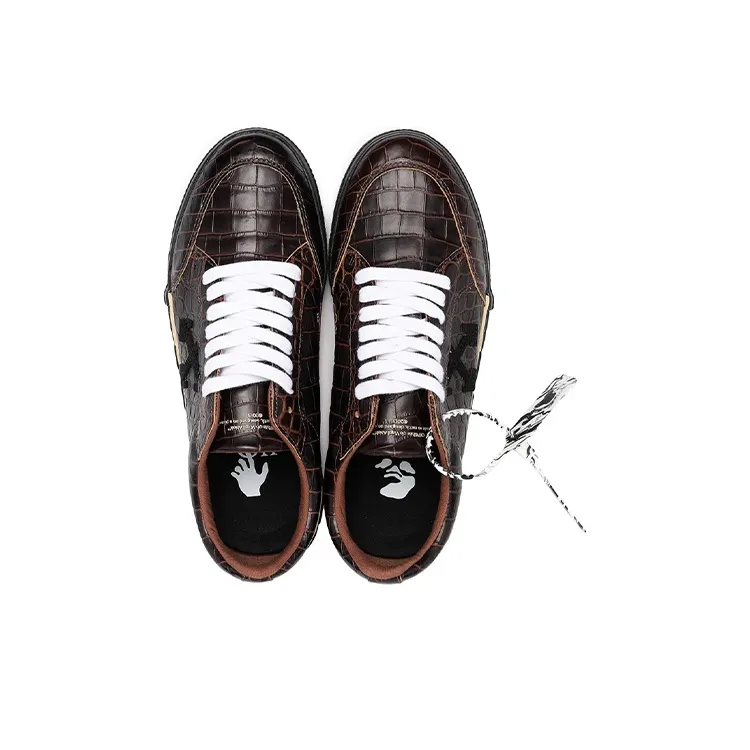 OFF-WHITE Low Vulcanized Stylish Skateboarding Shoes Men's Coffee-3