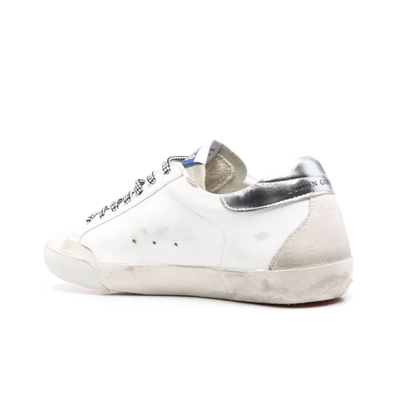 Golden Goose Super Star Low Top Stylish Skateboarding Shoes Women's Gray White Vintage Version-4