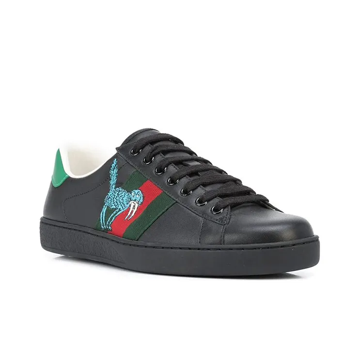 GUCCI ACE Stylish Skateboarding Shoes Men's Black-1