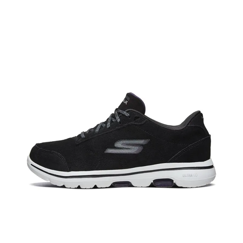 Skechers Go Walk 5 Cushioning Anti-Slip And Wear-Resistant Low-Top Athletic Shoes Women's Black Purple-0