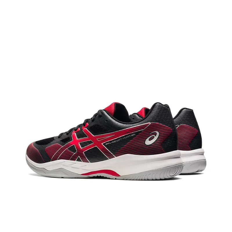Asics Gel-Court Hunter 2 Lightweight And Breathable Low-Top Running Shoes Men's Black Red-3